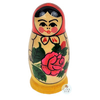 Semenov Russian Dolls- Red Scarf & Yellow Dress 7cm (Set Of 3) image