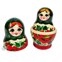 Kirov Russian Dolls- Green Scarf & Red Dress 15cm (Set Of 7) image