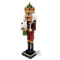 23cm Brown & Green Drummer Nutcracker image