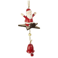 7cm Figurine On Star With Bell Hanging Decoration- Assorted Designs image