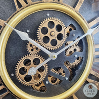 52.2cm Grant Black Moving Gear Wall Clock By COUNTRYFIELD image