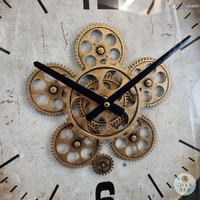 46cm Thijs Bronze Moving Gear Wall Clock By COUNTRYFIELD image