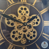 54cm Brown and Bronze Moving Gear Wall Clock By COUNTRYFIELD image