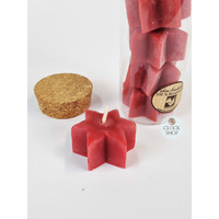 Pack of 5 Beeswax Star Candles- Red image