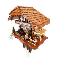 Beer Drinkers & Rolling Pin 8 Day Mechanical Chalet Cuckoo Clock With Dancers 40cm By HÖNES image
