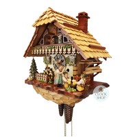 Beer Drinkers & Rolling Pin 1 Day Mechanical Chalet Cuckoo Clock With Dancers 34cm By HÖNES image