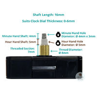 High Torque Euroshaft Step Clock Movement (16mm Shaft) image