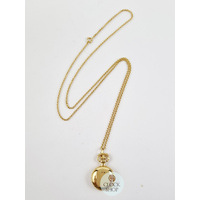 23mm Gold Womens Pendant Watch With Striped Crest By CLASSIQUE (Roman) image