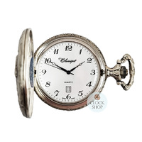 48mm Rhodium Mens Pocket Watch With Hunter & Dogs By CLASSIQUE (Arabic) image