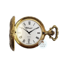 48mm Gold Unisex Pocket Watch With Three Horses By CLASSIQUE (Roman) image
