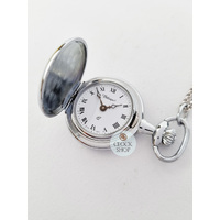 2.5cm Striped Crest Rhodium Plated Pendant Watch By CLASSIQUE image