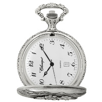 48mm Rhodium Unisex Pocket Watch With Couple On Motorbike By CLASSIQUE (Arabic) image