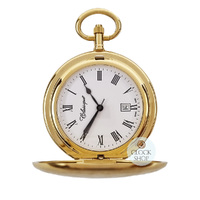 41mm Gold Unisex Pocket Watch With Floral Crest By CLASSIQUE (Roman) image