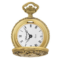 27mm Gold Womens Pendant Watch With Two Horses By CLASSIQUE (Roman) image