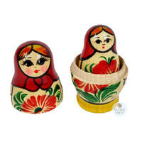 Kirov Russian Dolls- Red Scarf & Yellow Dress 7cm (Set Of 3) image