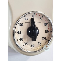 30cm Cream Retro Kitchen Wall Clock with Timer By ACCTIM image