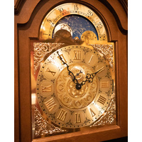 196cm Walnut Grandfather Clock With Westminster Chime And Full Glass Door By AMS image