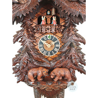 Bears In Forest 8 Day Mechanical Carved Cuckoo Clock 64cm By HÖNES image