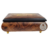 Burlwood 18 Note Musical Jewellery Box With Instrument Inlay (Edelweiss) image