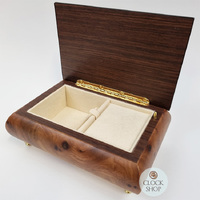 Burlwood 18 Note Musical Jewellery Box With Instrument Inlay (Beethoven- Fur Elise) image