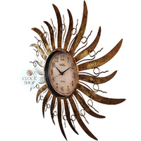 70cm Blazing Sun Gold Wall Clock By AMS  image
