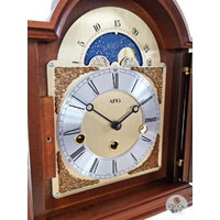 30cm Walnut Mechanical Table Clock With Westminster Chime & Moon Dial By AMS image