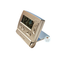 6cm Mini Flip Silver LCD Digital Alarm Clock By ACCTIM image