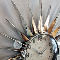 43cm Stella Silver Starburst Wall Clock By ACCTIM image