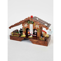 12cm Chalet Weather House with Edelweiss Flowers & Rotating Cows By TRENKLE image