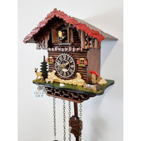 Black Forest Battery Chalet Cuckoo Clock With Deer 20cm By TRENKLE image
