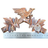 18cm Wooden Carved Cuckoo Clock Top With Bird image