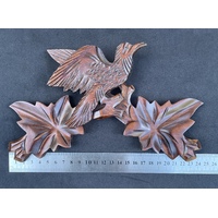 24cm Wooden Carved Cuckoo Clock Top With Bird image