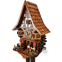 Beer Drinkers 8 Day Mechanical Chalet Cuckoo Clock 43cm By SCHNEIDER image