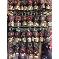 Embroidered Initial Bell Keyrings image