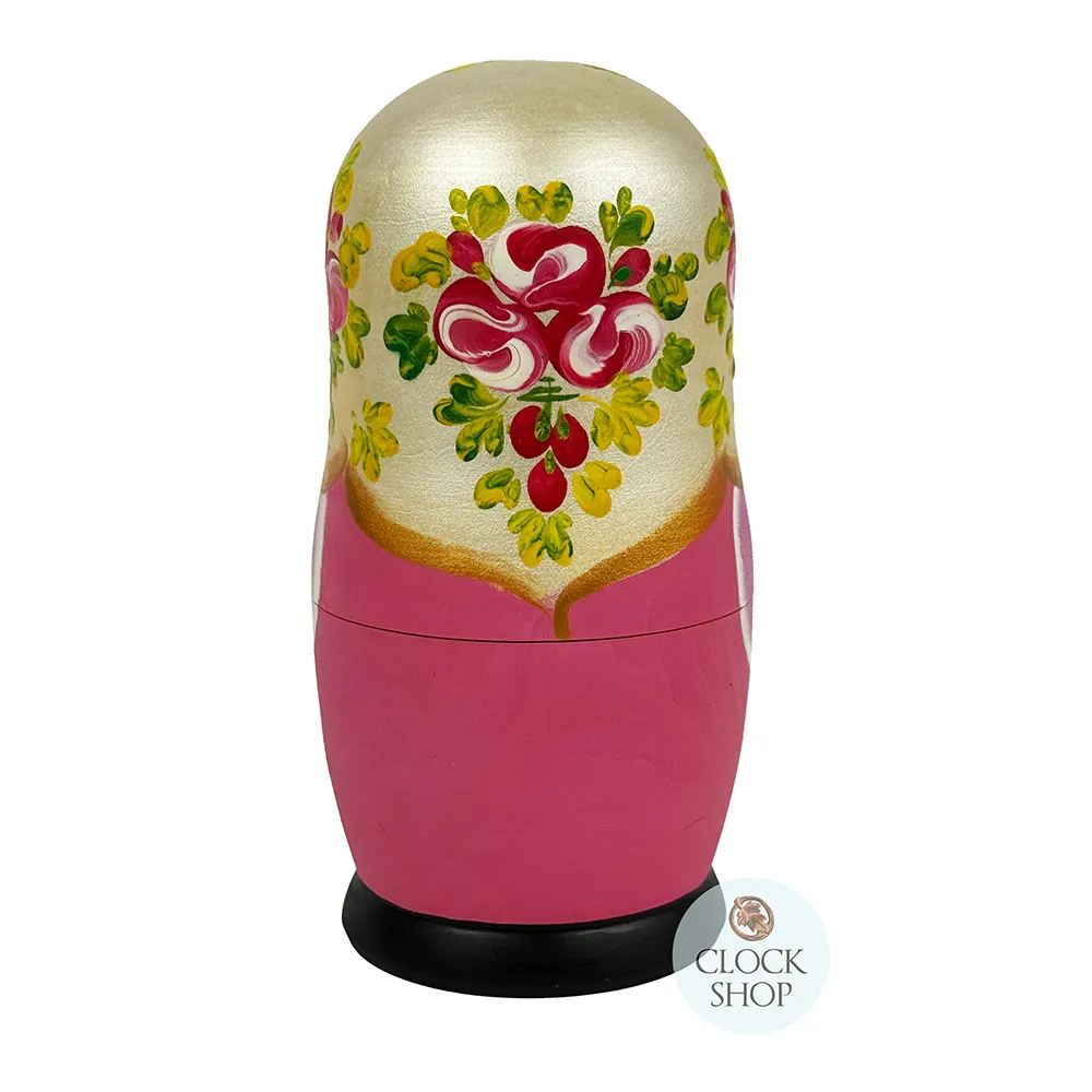 Floral Russian Dolls- Pink Matte Finish 15cm (Set Of 5) image