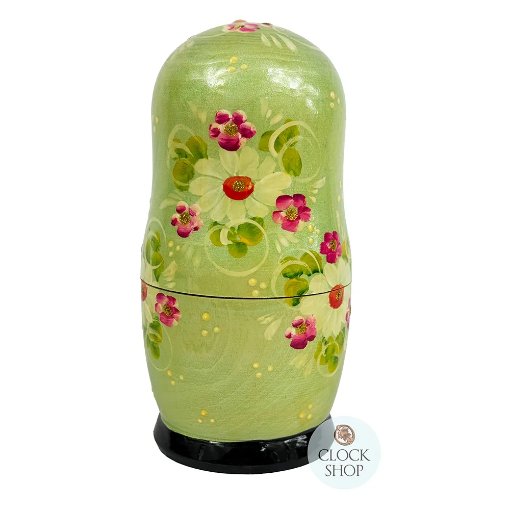 Floral Russian Dolls- Light Green With Ladybug 14cm (Set Of 5) image