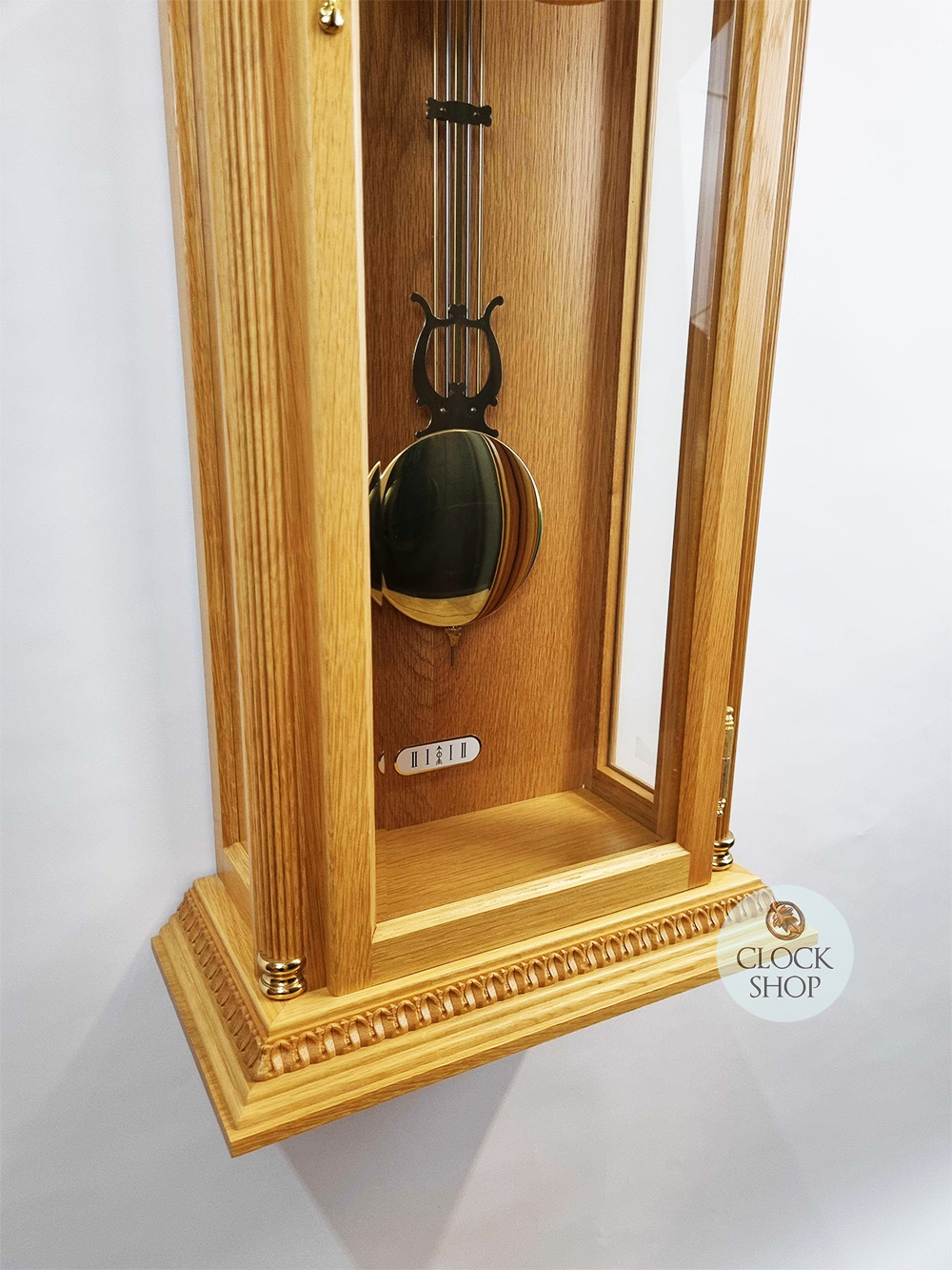 99cm Oak 8 Day Mechanical Regulator Wall Clock With Westminster Chime By AMS image