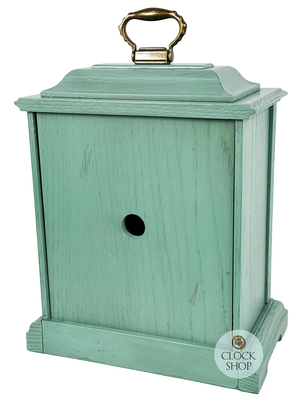 33cm Blue Mechanical Mantel Clock With Westminster Chime & Vintage Floral Dial By HERMLE image