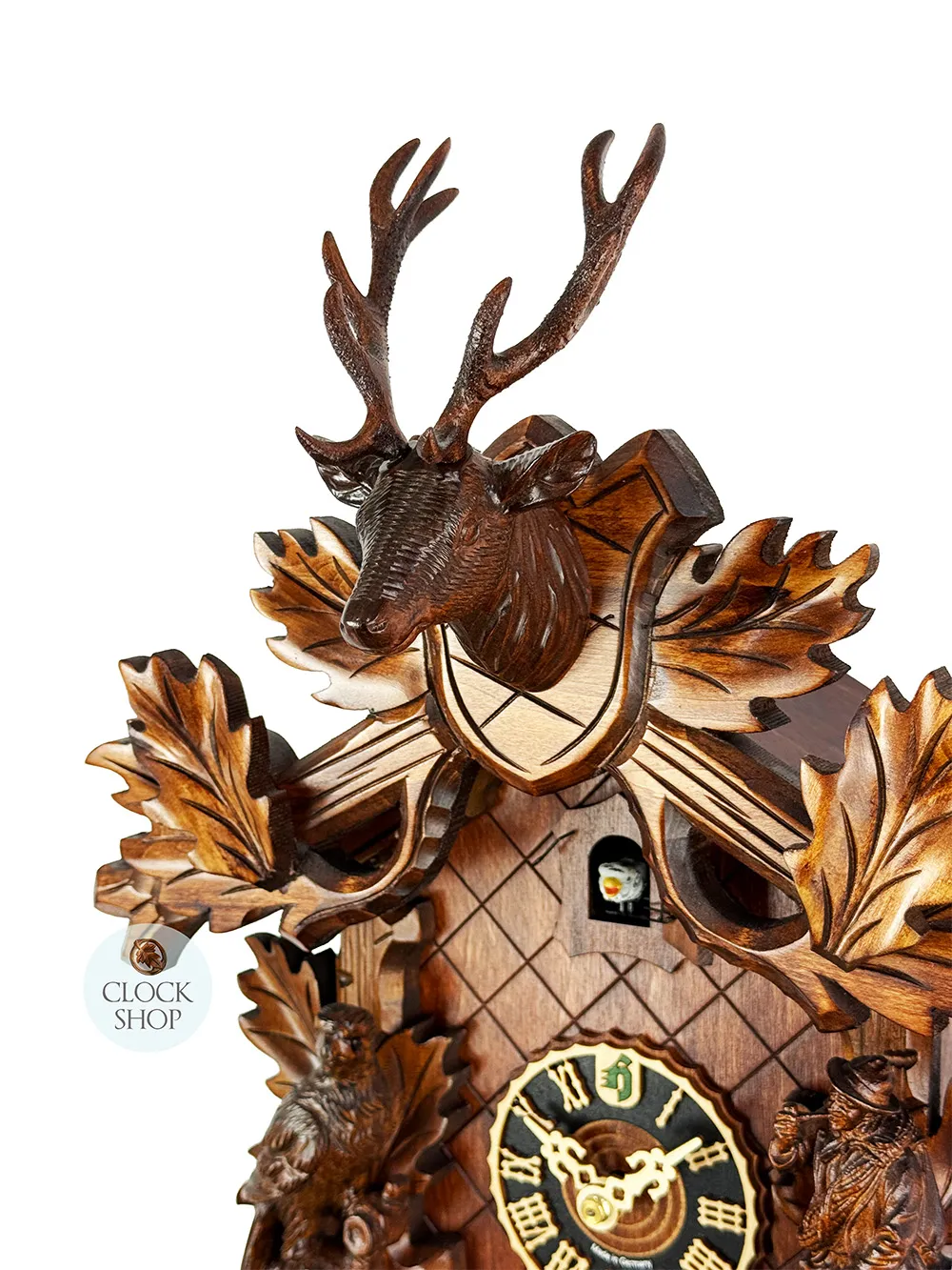 Mountaineer & Pheasant 8 Day Mechanical Carved Cuckoo Clock 48cm By HÖNES image