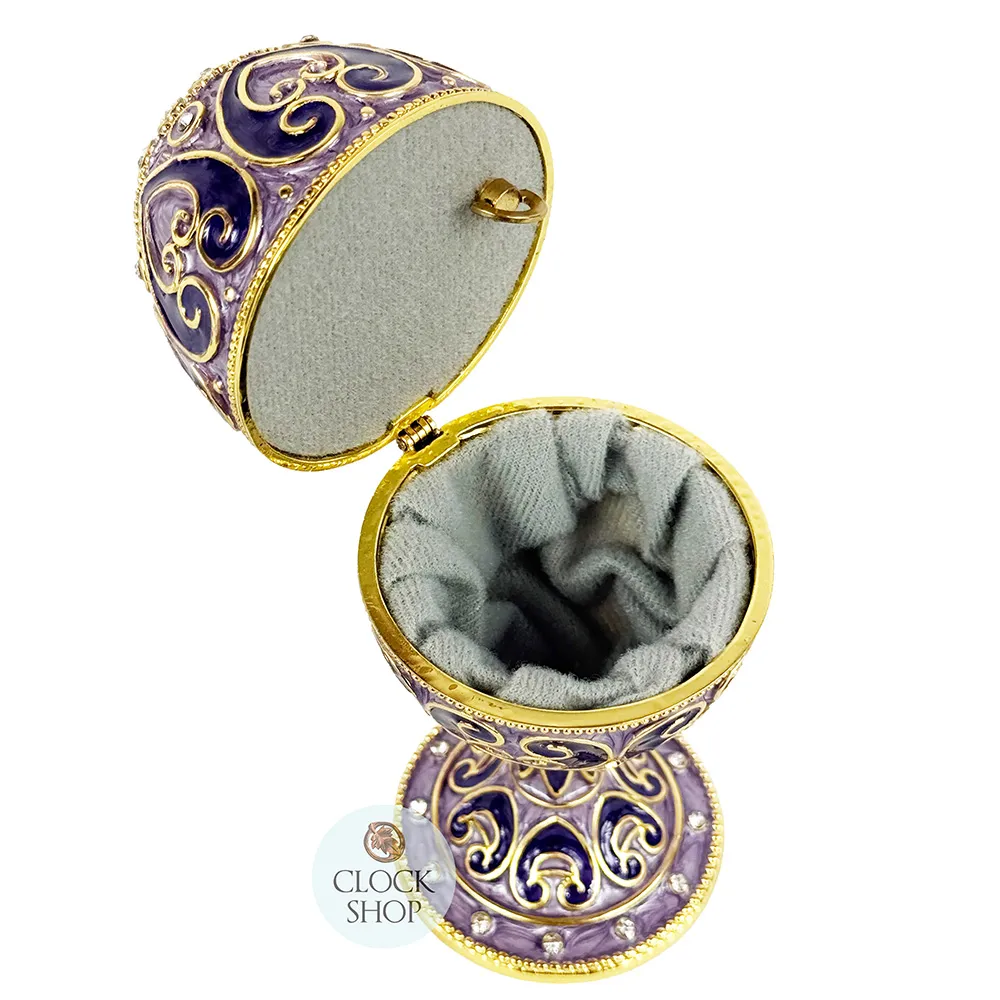 Lilac & Gold Egg Shaped Music Box (Beethoven- Fur Elise) image