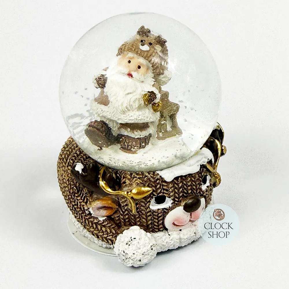 6cm Teddy Bear & Santa Claus Snow Globe- Assorted Designs image