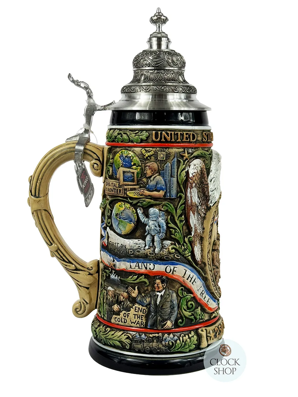 250th Anniversary Of The United States Of America Multi-Coloured Beer Stein With Baroque Pewter Lid 1.2L By KING image