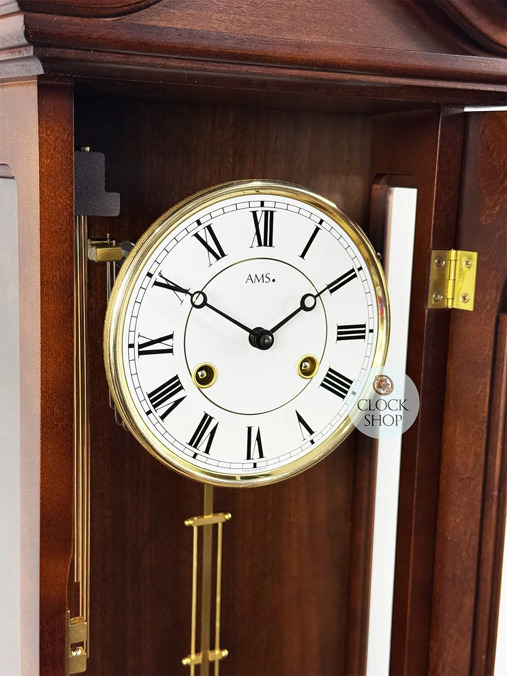 67cm Walnut 8 Day Mechanical Bim Bam Wall Clock By AMS image