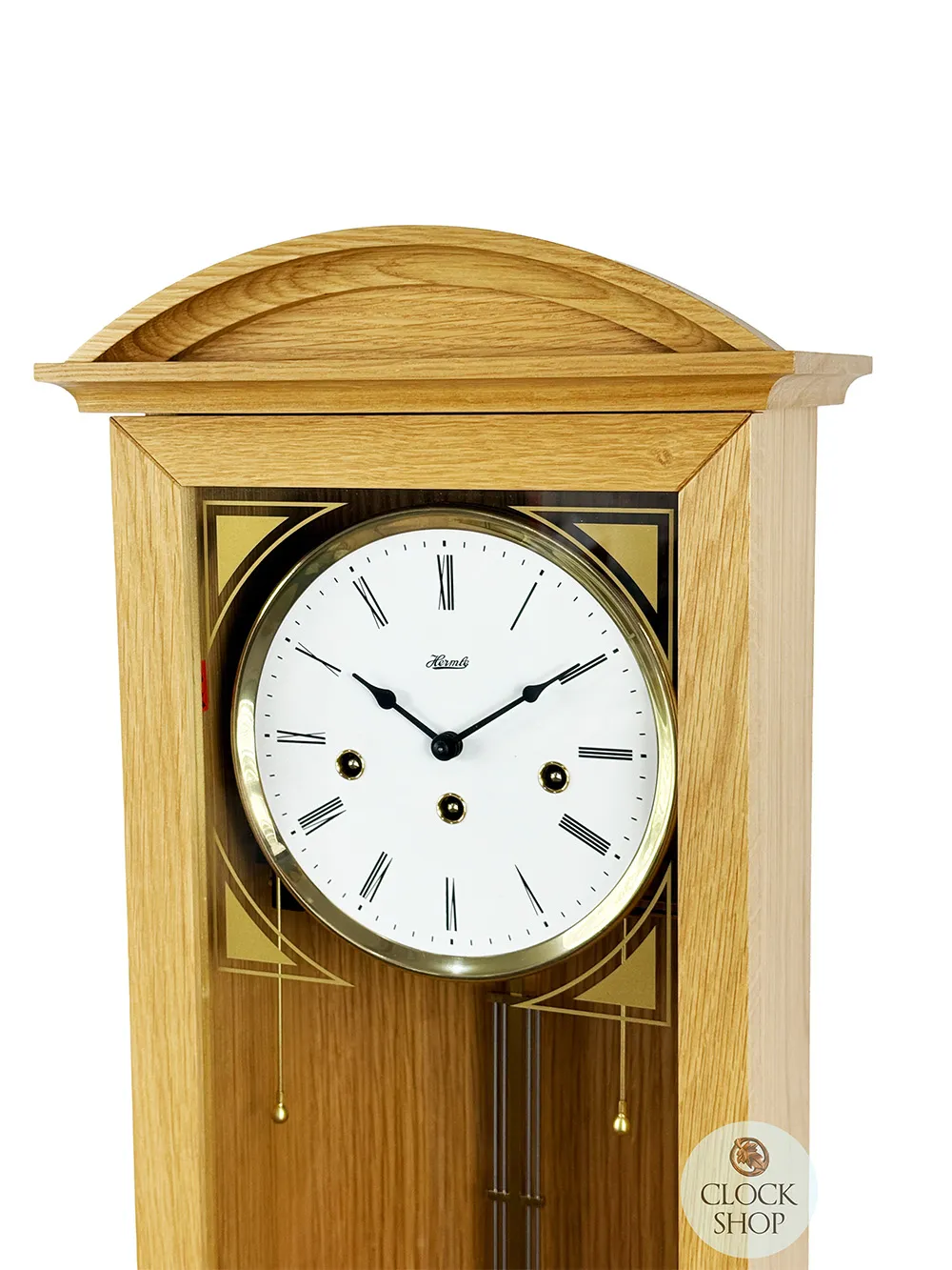64cm Oak 8 Day Mechanical Chiming Wall Clock By HERMLE image