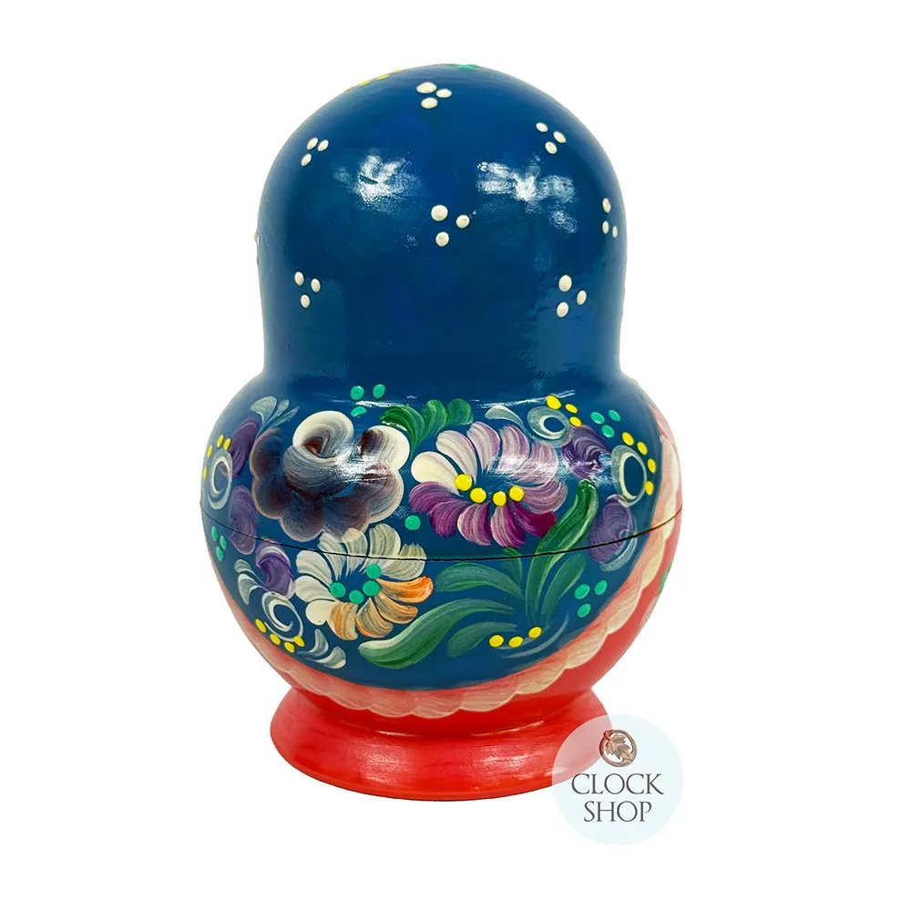 Floral Russian Dolls- Blue & Pink Flowers 15cm (Set Of 10) image