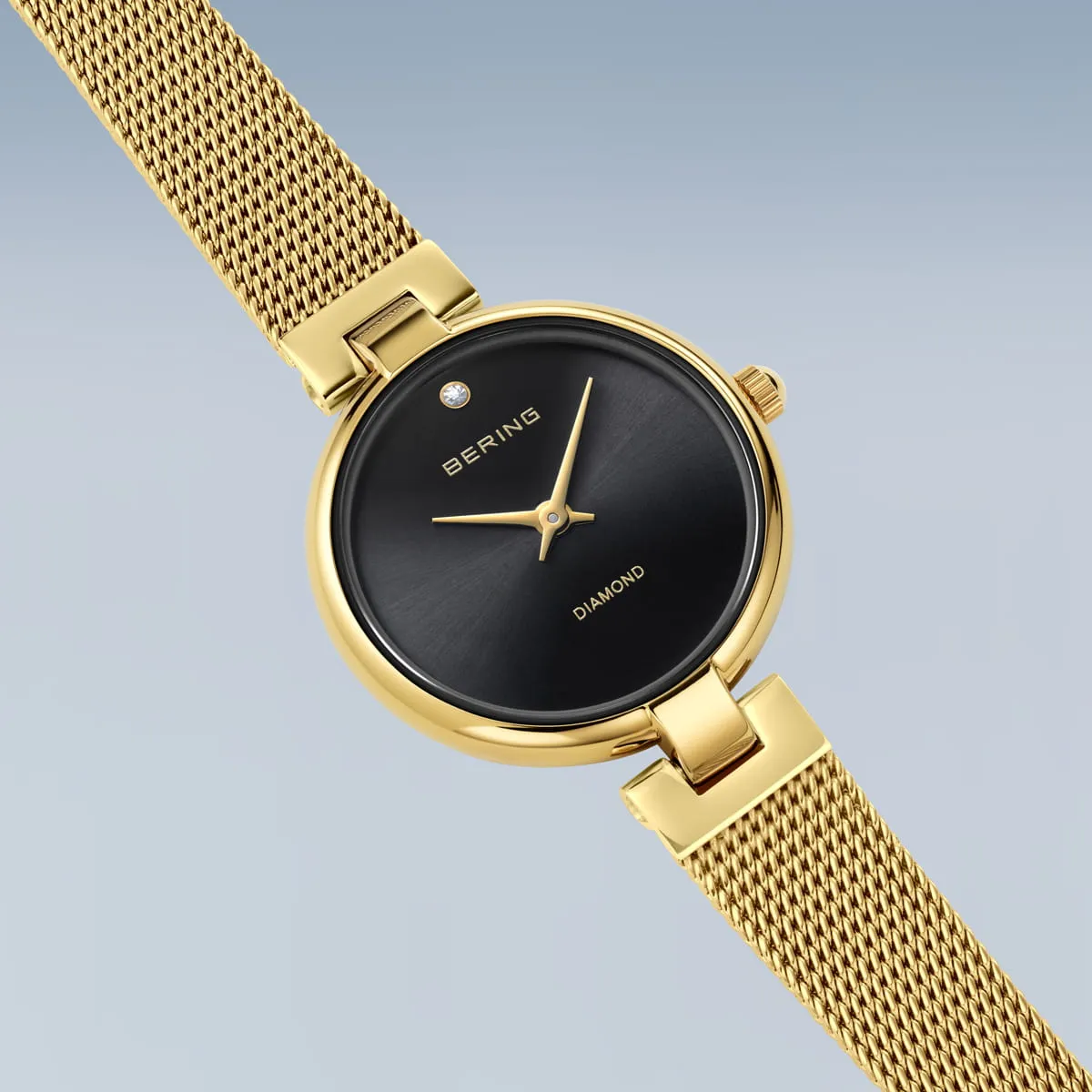 Gift Set- 25mm Classic Collection Gold & Black Womens Watch With Free Bracelet By BERING image