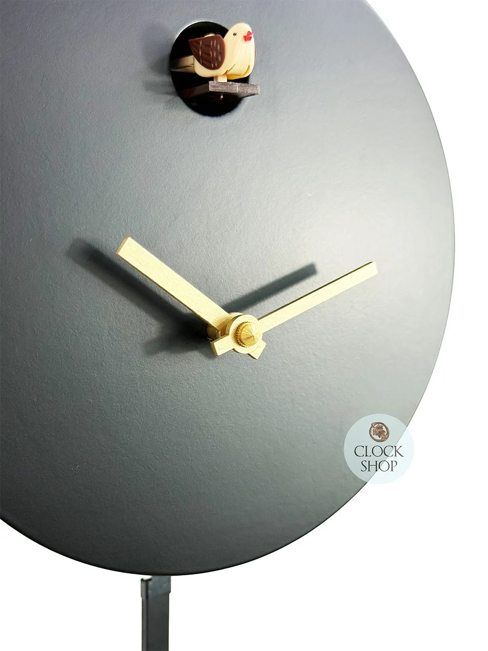 Black Round Modern Battery Cuckoo Clock 19cm By ENGSTLER image