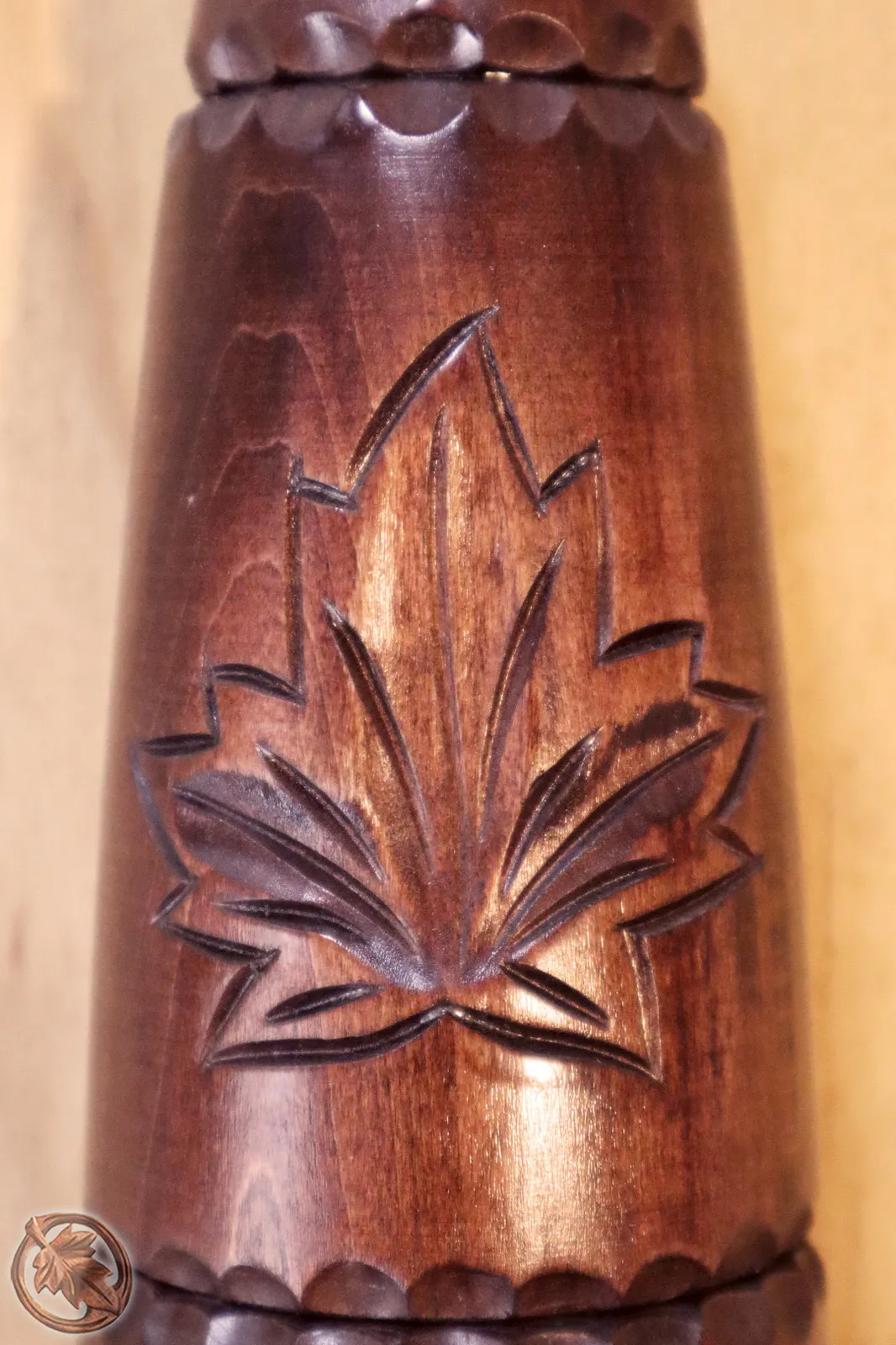 Hand Carved Chain Cup - Maple Leaf image