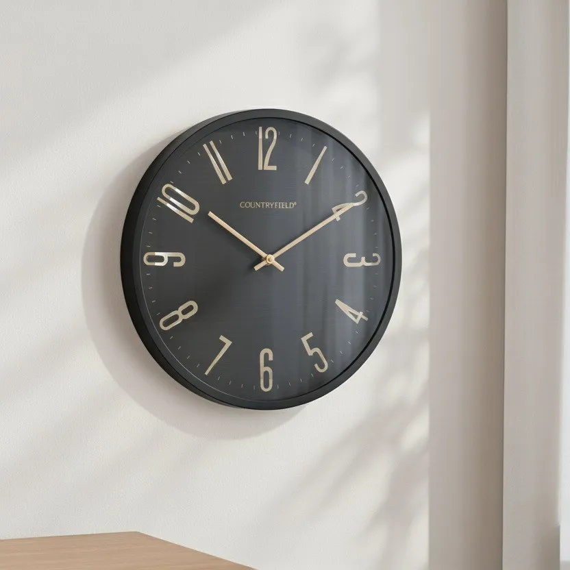 40cm Dark Grey & Copper 3D Wall Clock By COUNTRYFIELD image