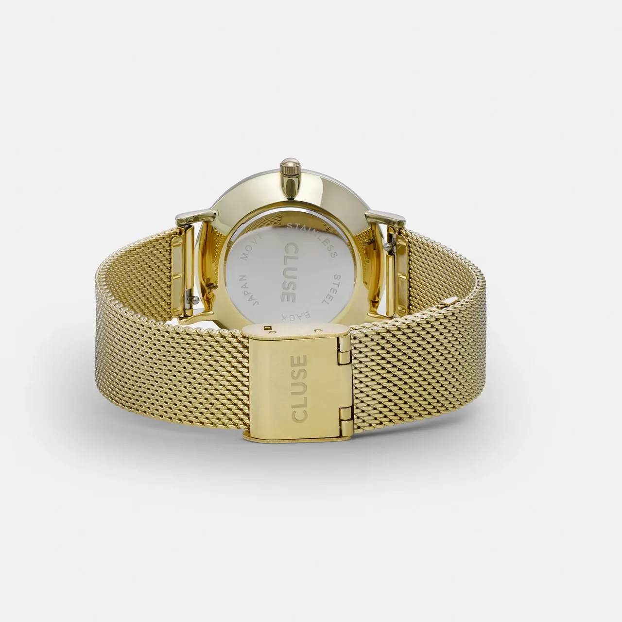 33mm Minuit Womens Quartz Watch With White Dial & Gold Stainless Steel Mesh Band By CLUSE image